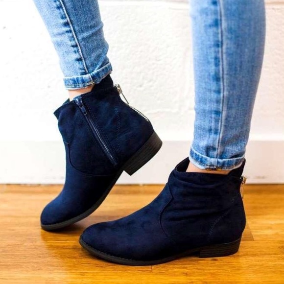 Corset Zip Back Black Chelsea Ankle Booties - Picture 3 of 8